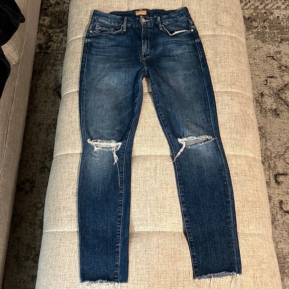 HP🎉!! MOTHER HIGH WAISTED LOOKER ANKLE FRAY 29 - Picture 2 of 16